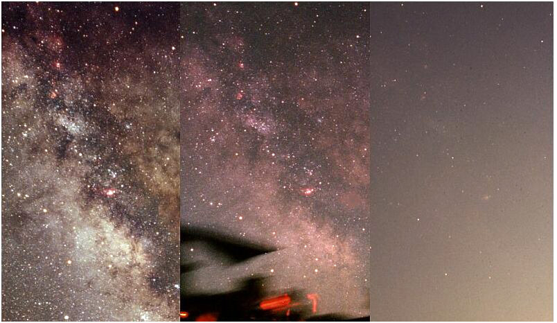 Die Lichtverschmutzung auf La Palma ist bei diesem Beispiel am geringsten