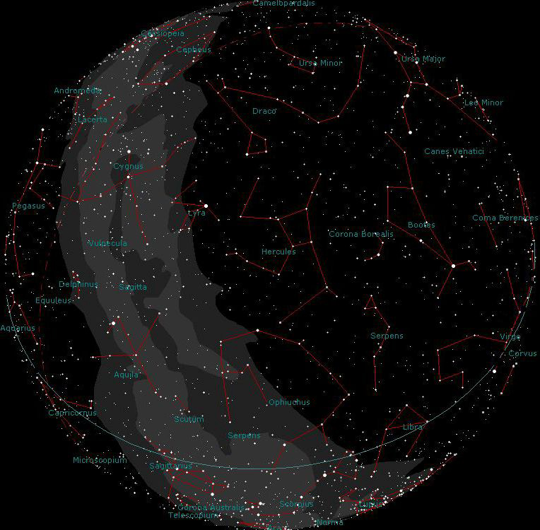 Der Sternenhimmel Mitte August von La Palma aus gesehen