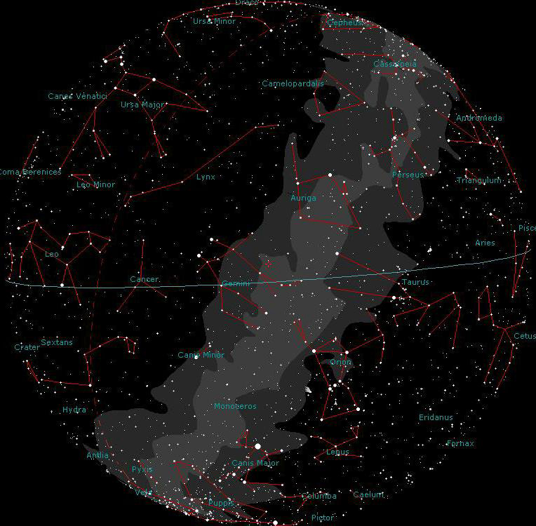 Der Sternenhimmel Mitte Februar von La Palma aus gesehen