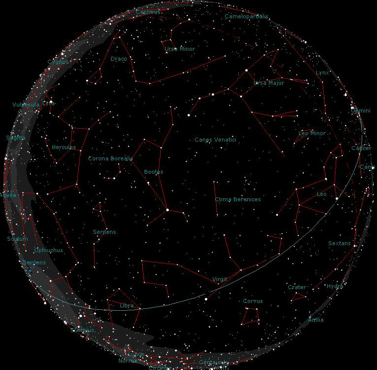 Der Sternenhimmel Mitte Juni von La Palma aus gesehen